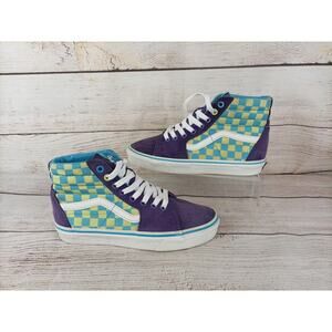 Vans Purple and Blue Checkered Sneakers